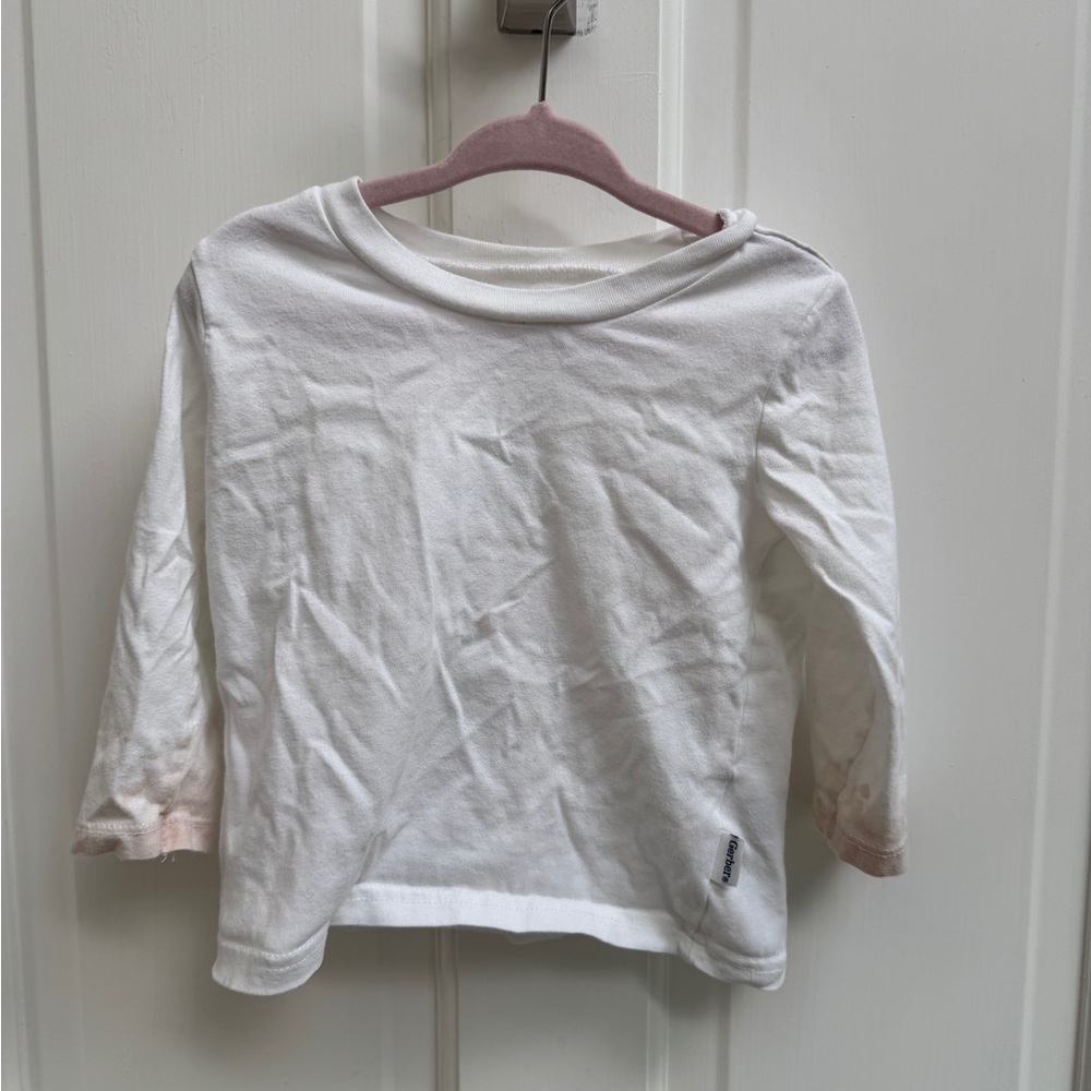 Gerber 18M Boys Girls White Long Sleeve Kids Tee Shirt Blouse